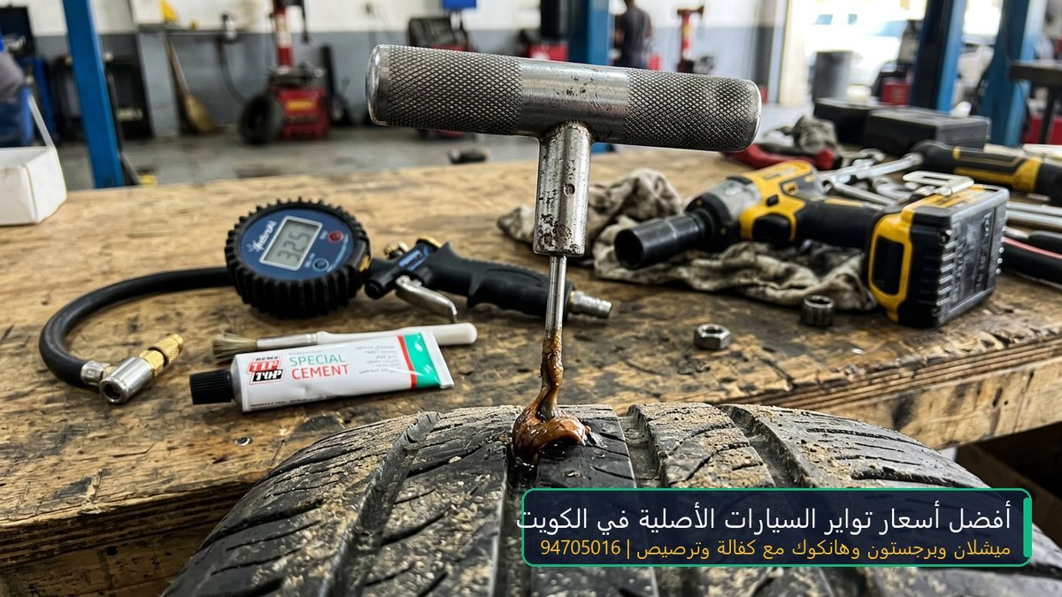 فحص مقاسات ونقشة التواير وتحديد ضغط الهواء المناسب للسيارة في الكويت 94705016