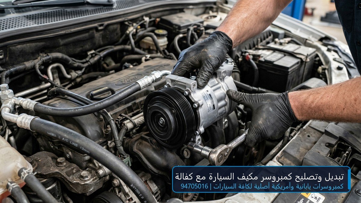 تبديل وتصليح كمبروسر مكيف السيارة في الكويت قطع غيار أصلية مع كفالة 94705016